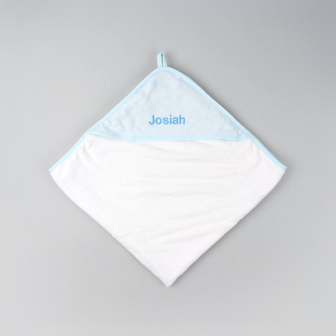 Personalized Bamboo Hooded Towel in Blue