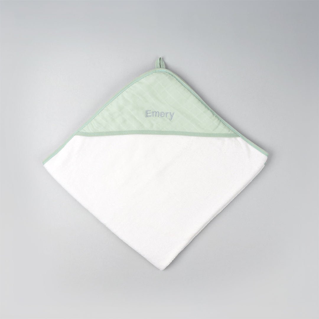Personalized Bamboo Hooded Towel in Green