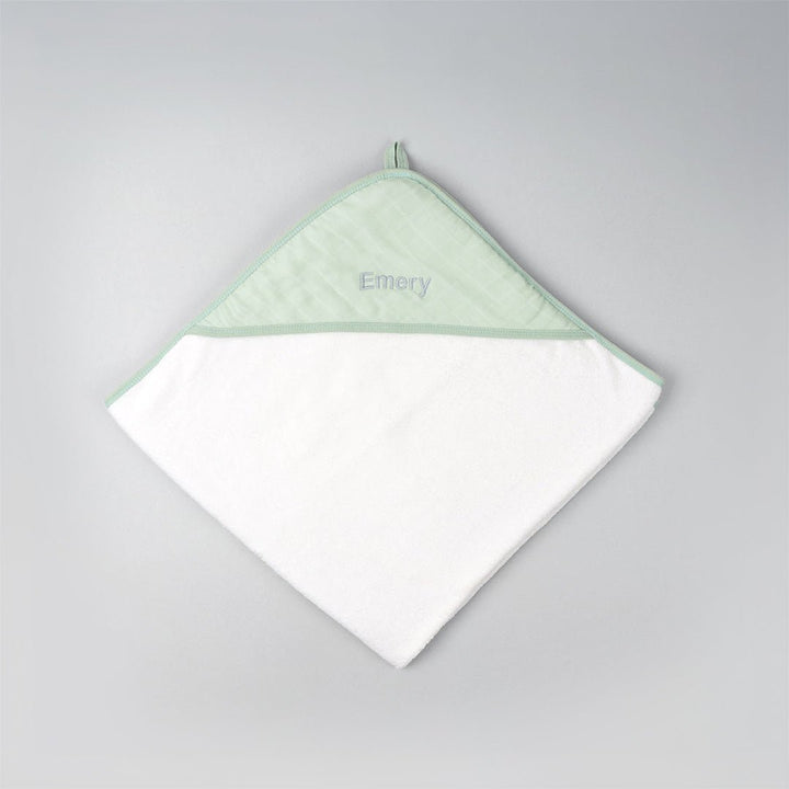 Personalized Bamboo Hooded Towel in Green