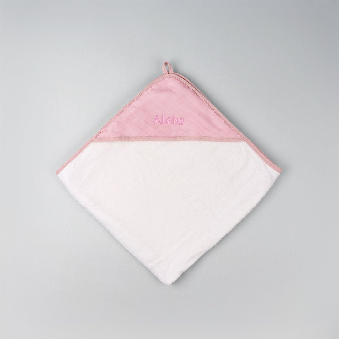 Personalized Bamboo Hooded Towel in Pink