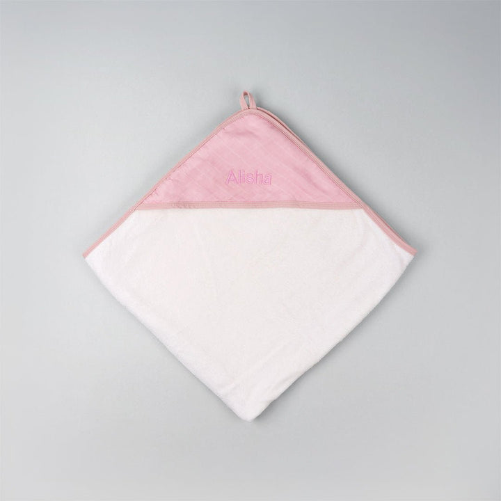 Personalized Bamboo Hooded Towel in Pink