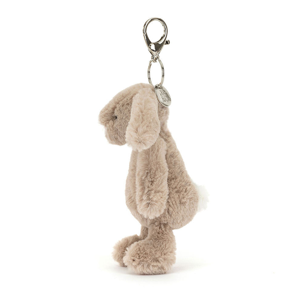 Side View of Jellycat Beige Bunny Key Chain
