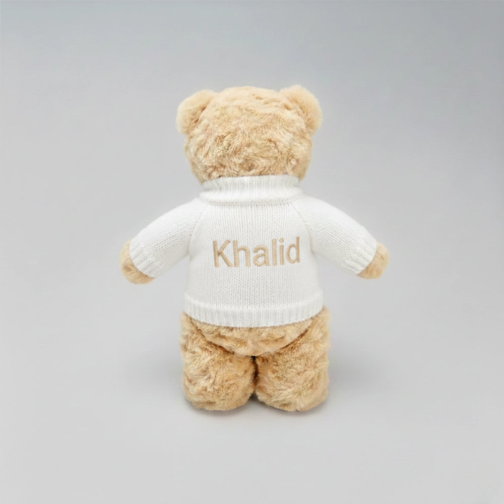 Cute festive teddy bear for infants with “My 1st Eid” personalised clothing.
