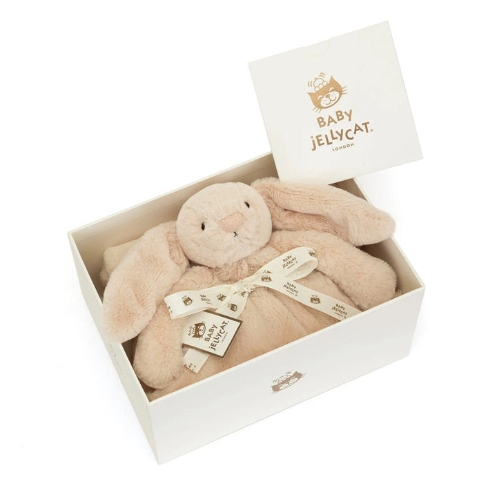 Jellycat bashful Luxe Willow Bunny Blankie in Jellycat Gift Box