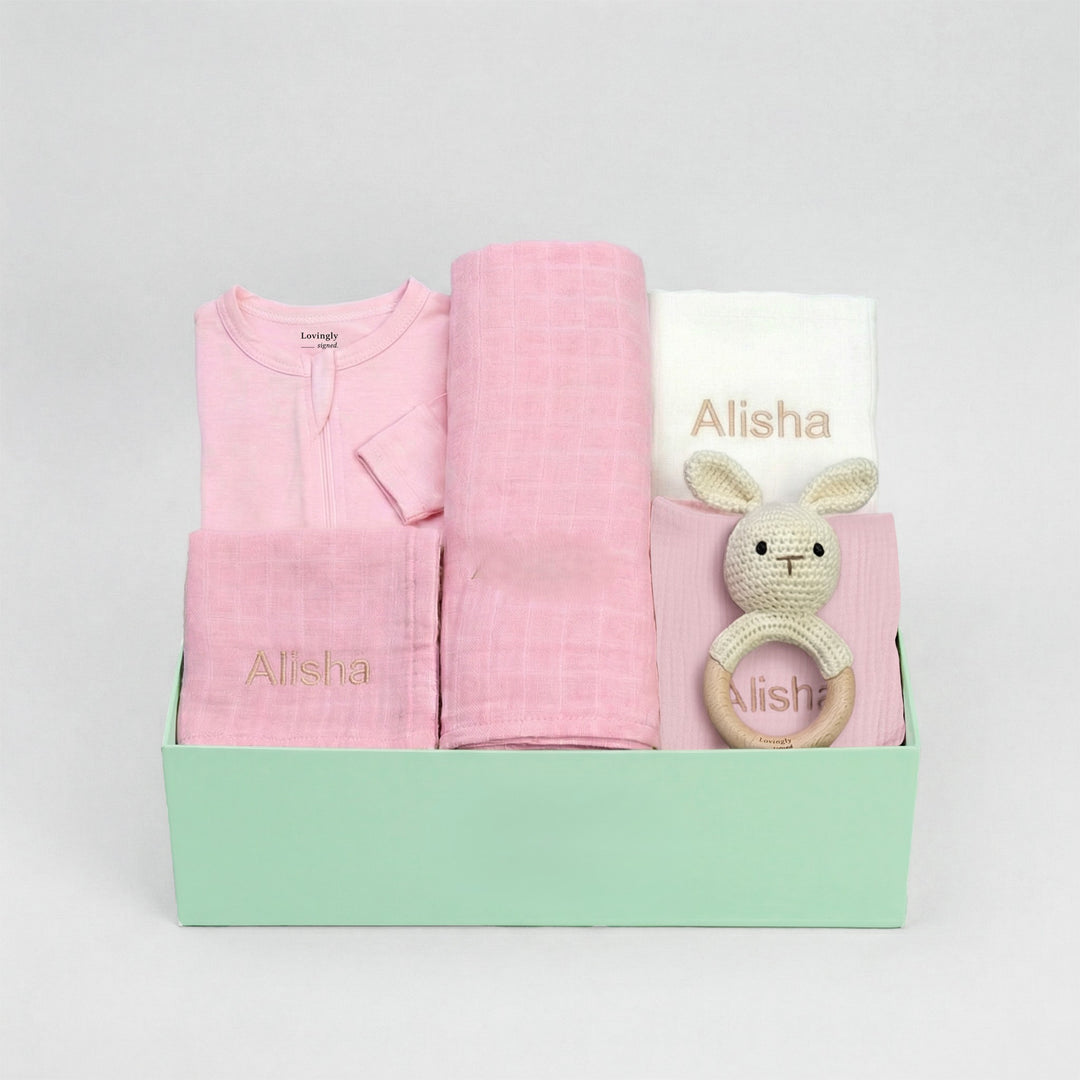 Baby Gift Hampers: Bamboo Bunny Gift Set - Pink
