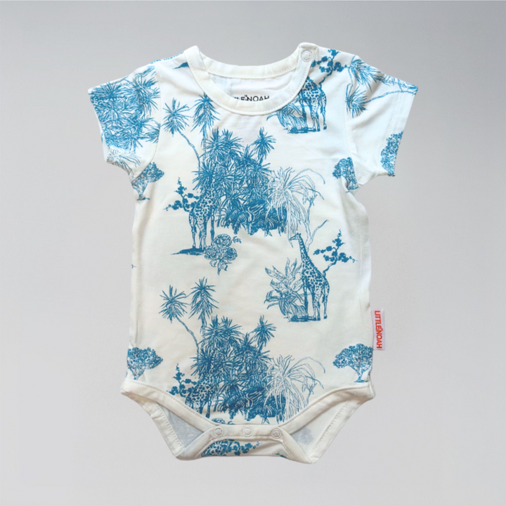 Little Noah Bamboo Safari Classic Romper - Blue