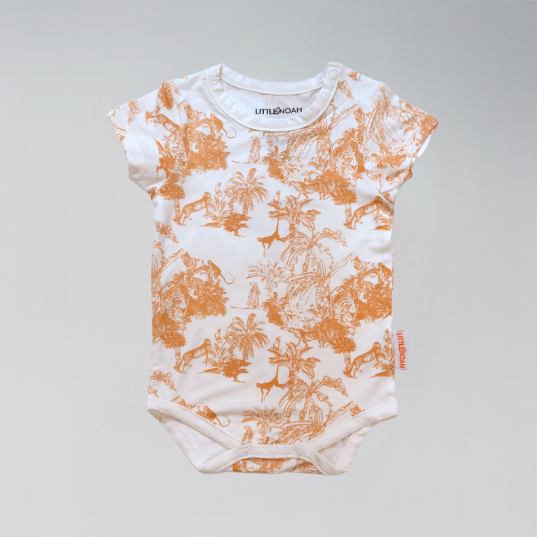 Little Noah Bamboo Safari Classic Romper - Orange
