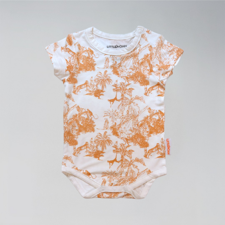Little Noah Bamboo Safari Classic Romper - Orange