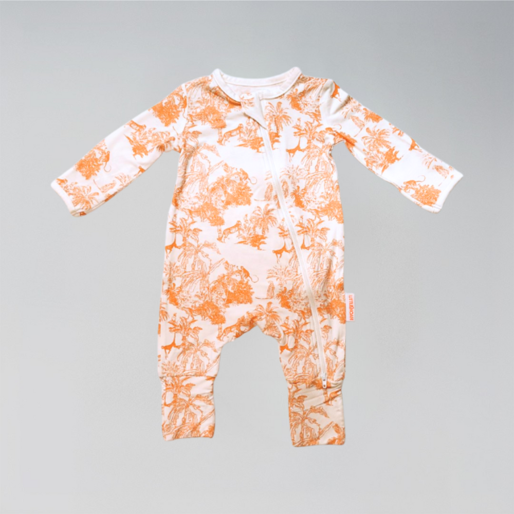 Little Noah Bamboo Safari Sleepsuit - Orange
