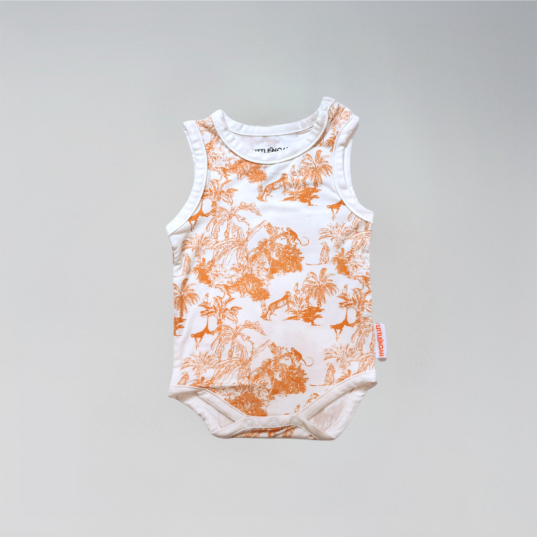 Little Noah Bamboo Safari Sleeveless Romper - Orange