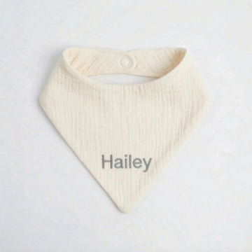Personalised Muslin Bib - Cream