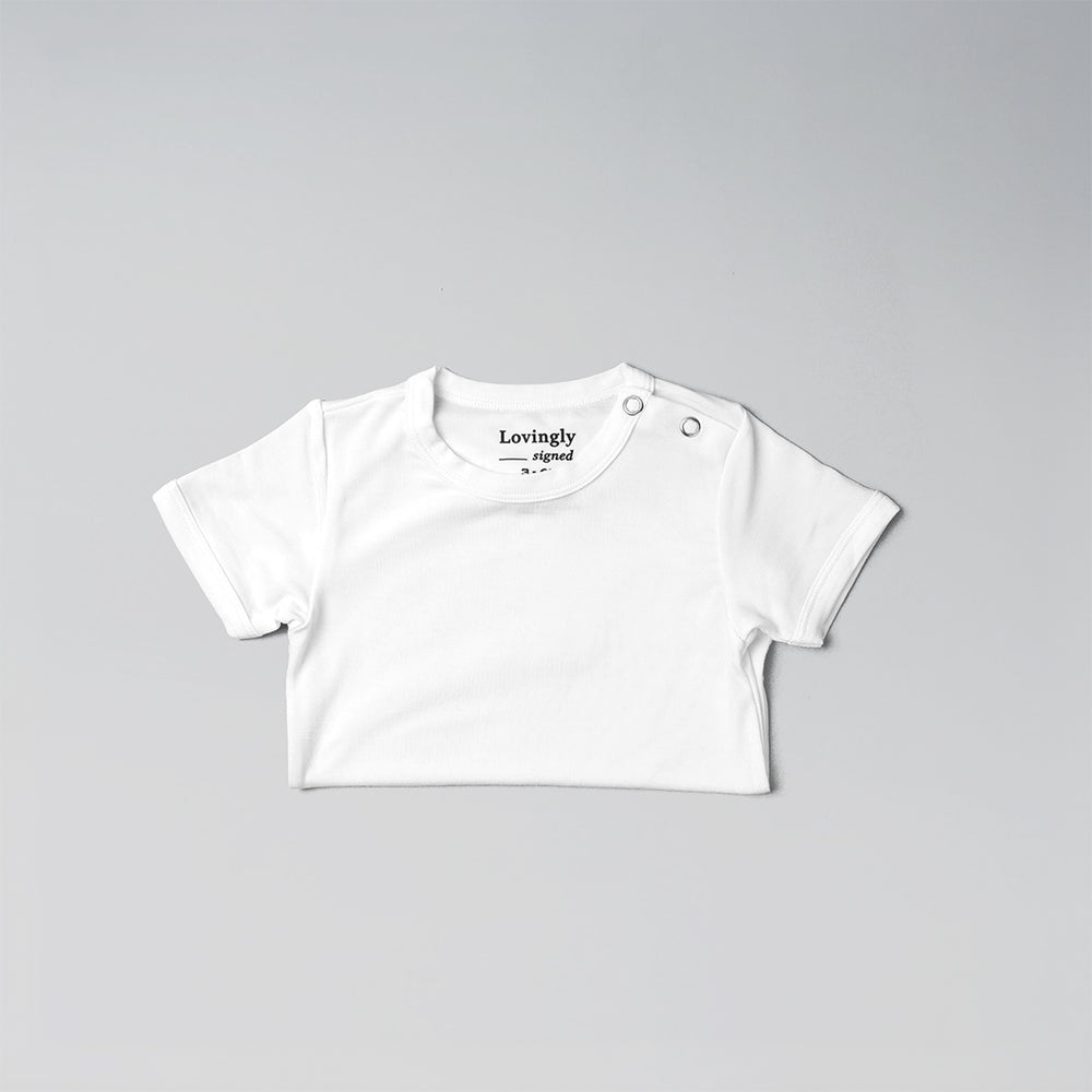 Bamboo Short Sleeve White Babygrow