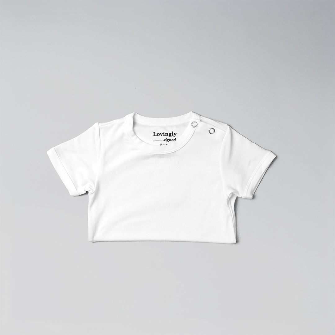 Bamboo Short Sleeve White Babygrow