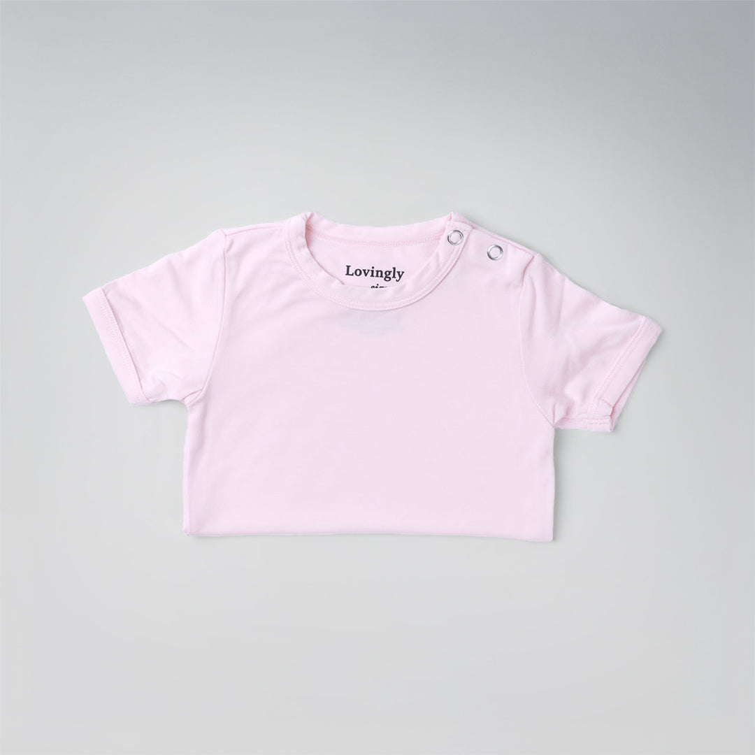 Bamboo Short Sleeve Pink Babygrow