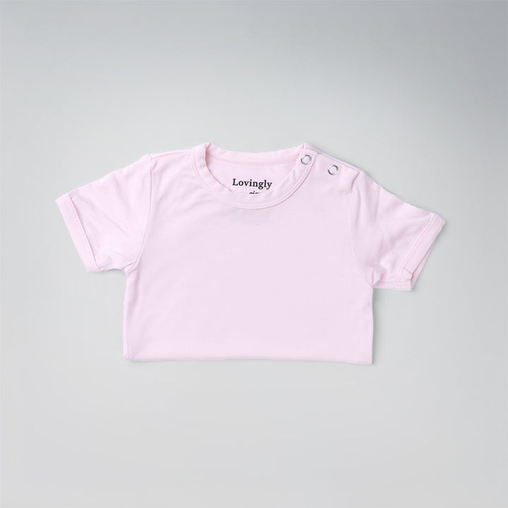 Bamboo Short Sleeve Pink Babygrow