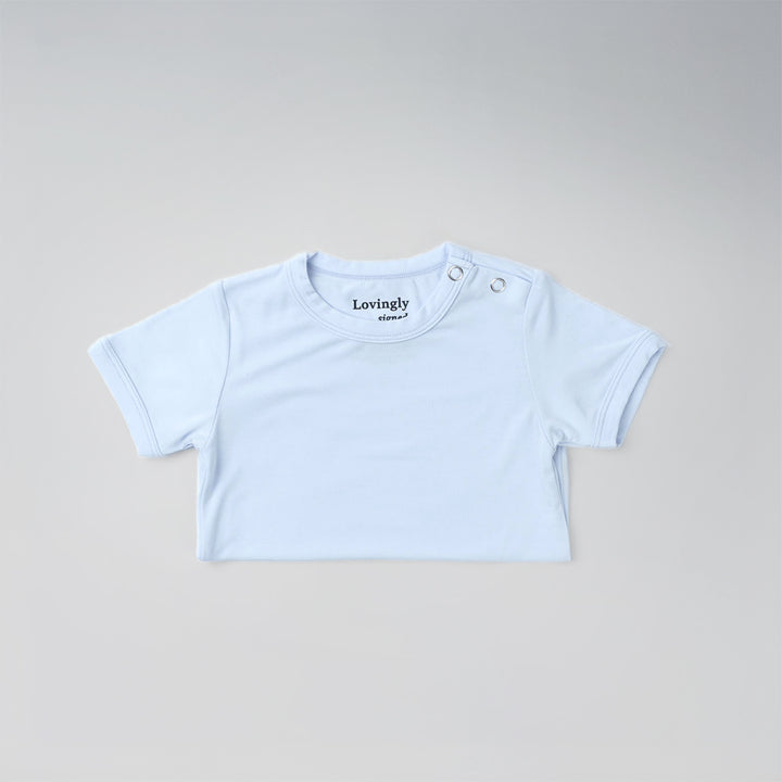Bamboo Short Sleeve Blue Babygrow
