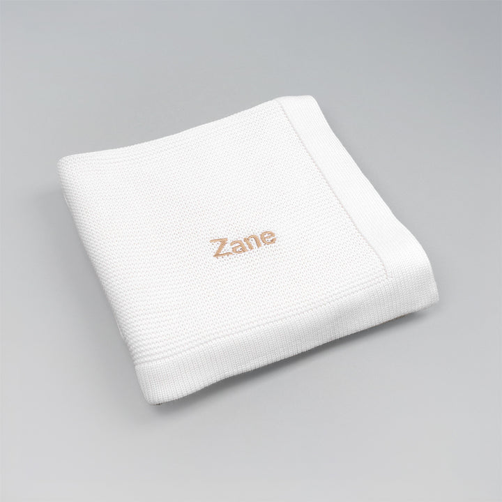 personalised White Bamboo Cellular Blanket