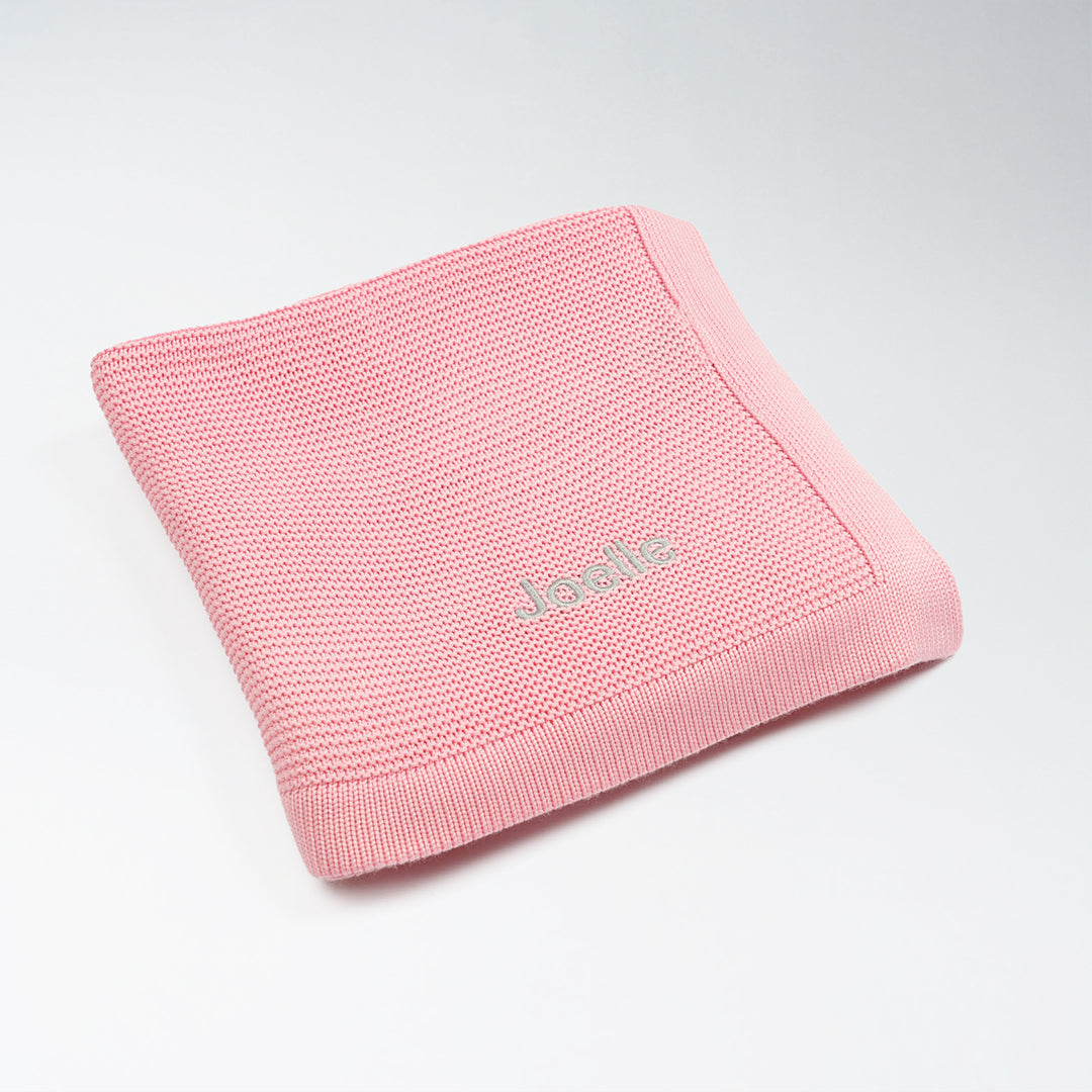 personalised pink bamboo blanket