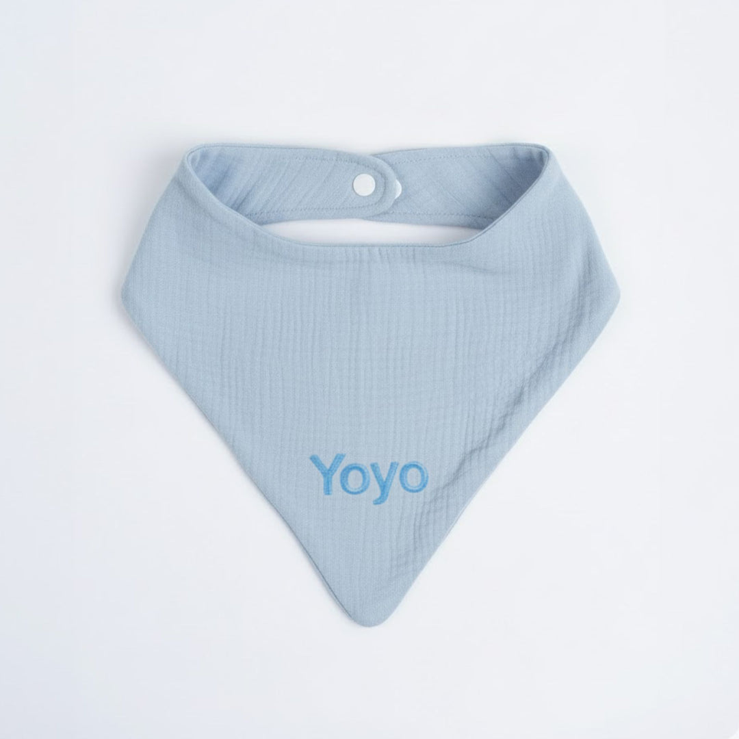 Products: Personalized Muslin Bib - Blue
