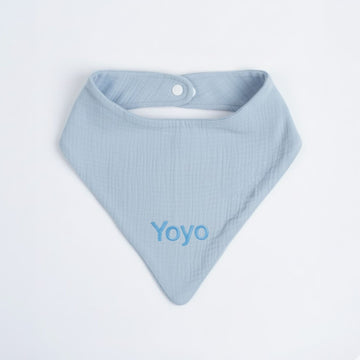 Personalised Muslin Bib - Blue