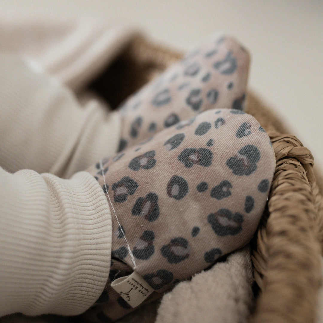 Baby wearing Cosy Roots Vegan Shoes - Leo