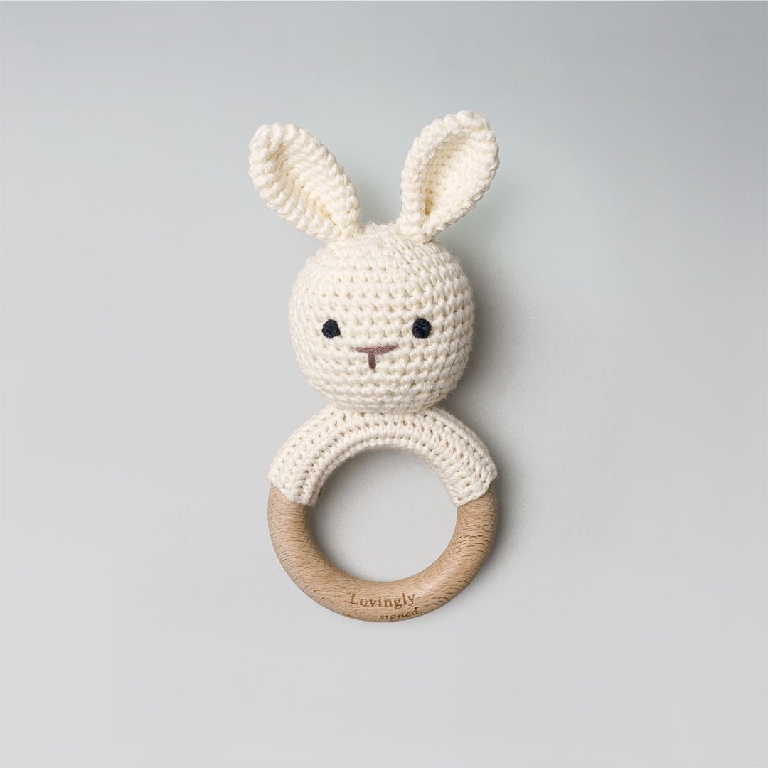 Cream Bunny Rattle Teether