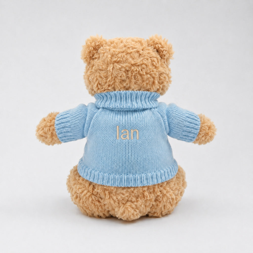 personalised blue jumper with name