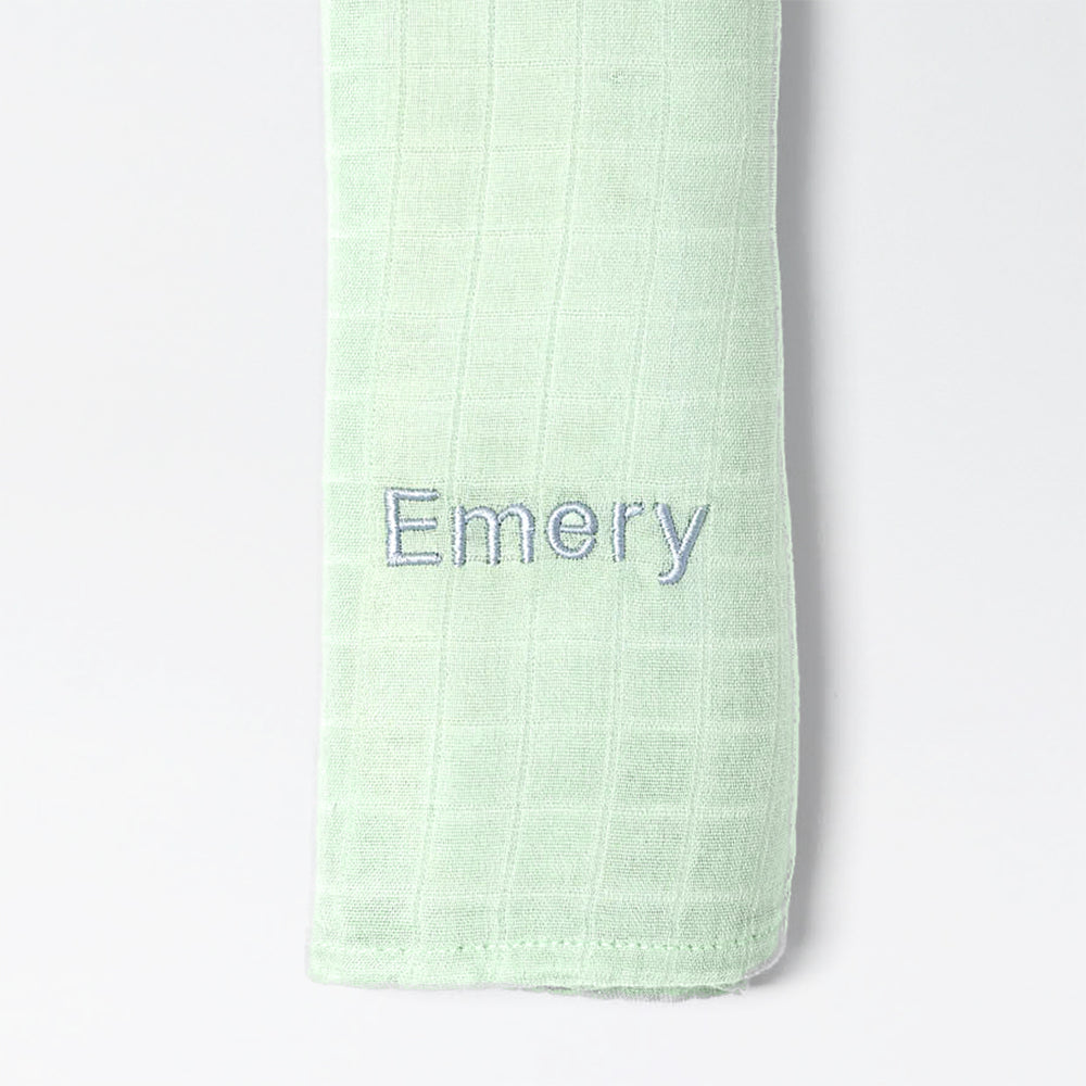Personalized Bamboo Muslin Swaddle in Green