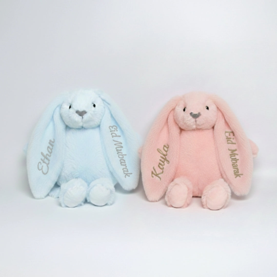 Soft Toys For Newborns: "Eid Mubarak" Bunny Eid Gift | Personalised Plushie by Lovingly Signed UAE
