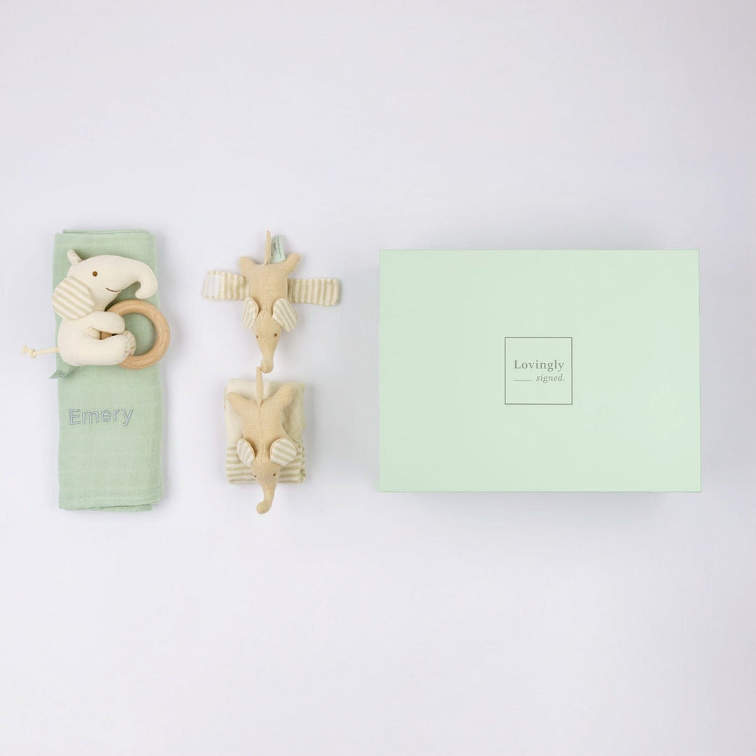 Elephant Happiness Gift Set in Green