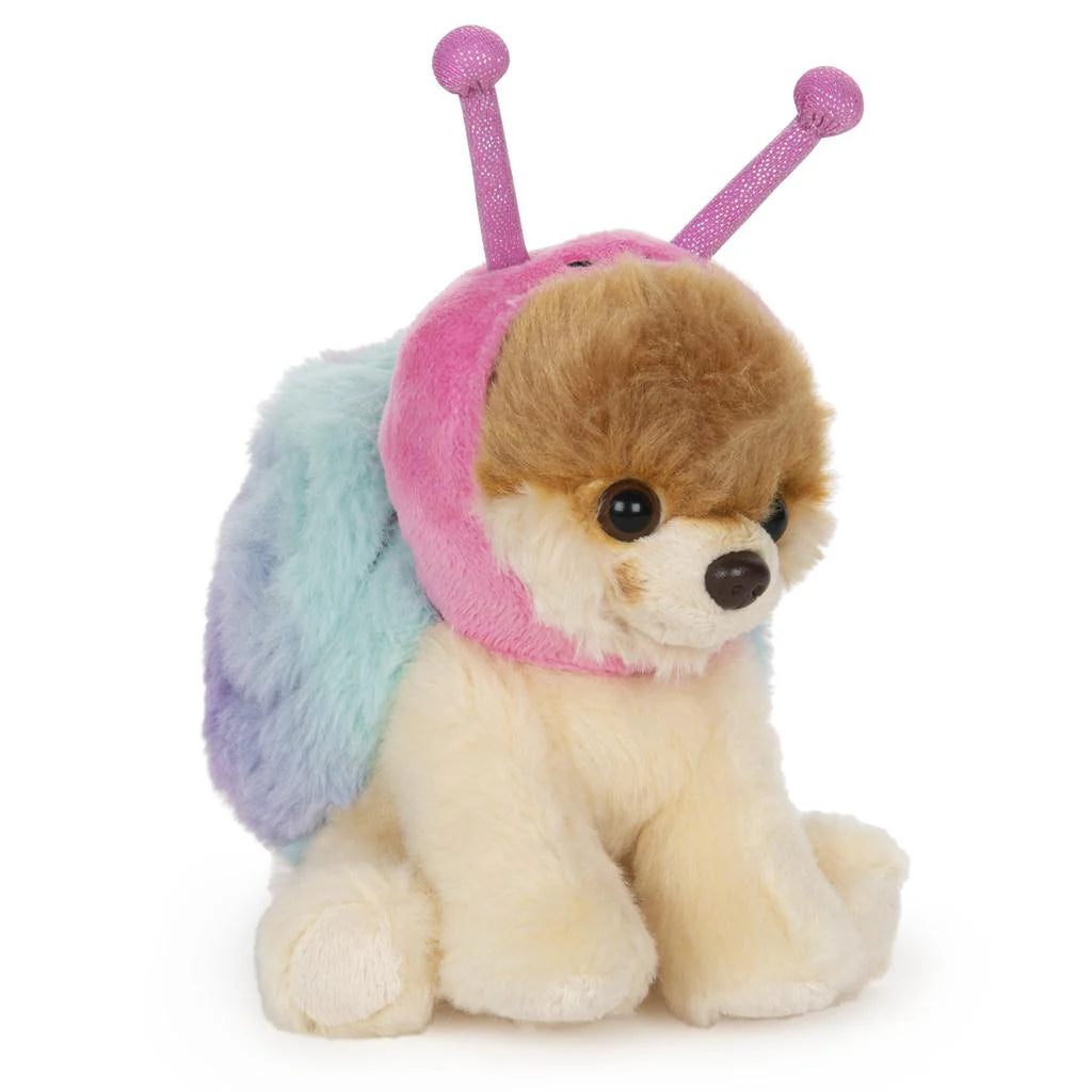GUND Itty Bitty Boo Snail Dog Plushie in Pink Snail Costume with Pastel Shell