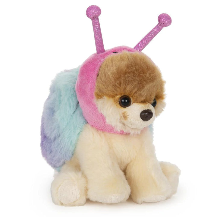 GUND Itty Bitty Boo Snail Dog Plushie in Pink Snail Costume with Pastel Shell