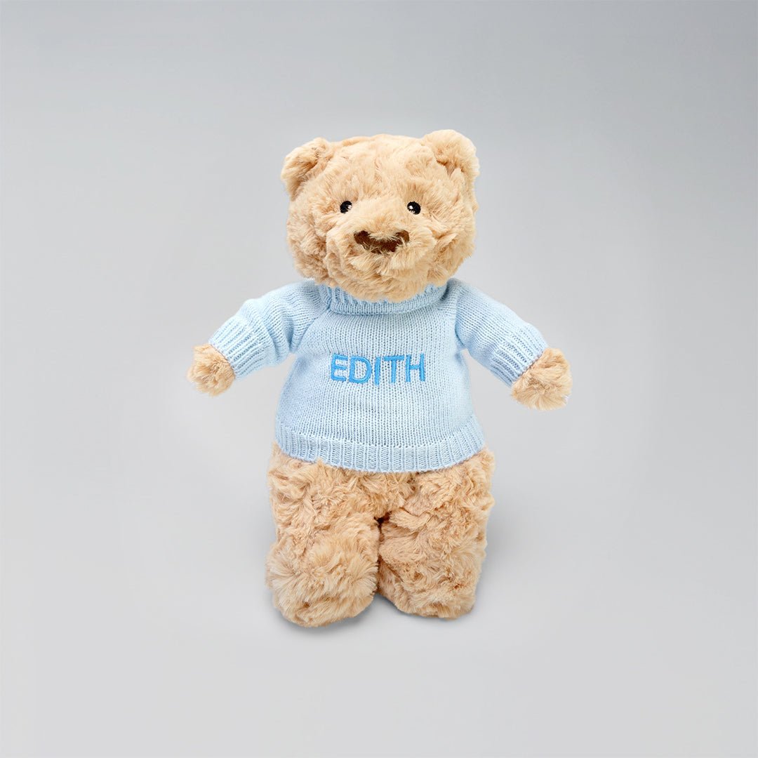 Hugsy Bear in Blue Personalised Shirt