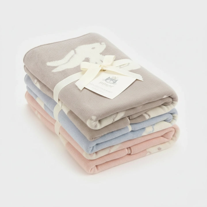 Jellycat Bashful Bunny Blanket for Newborn and Toddlers available in Beige, Blue and Pink