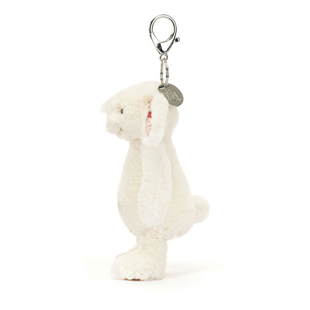 Side View of Jellycat Cream Berry Bunny Key Chain