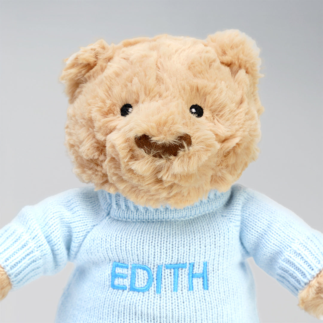 Hugsy Bear in Blue Personalised Shirt