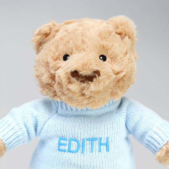 Hugsy Bear in Blue Personalised Shirt