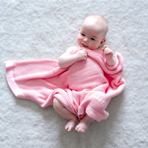 Personalized Bamboo Cellular Blanket - Pink