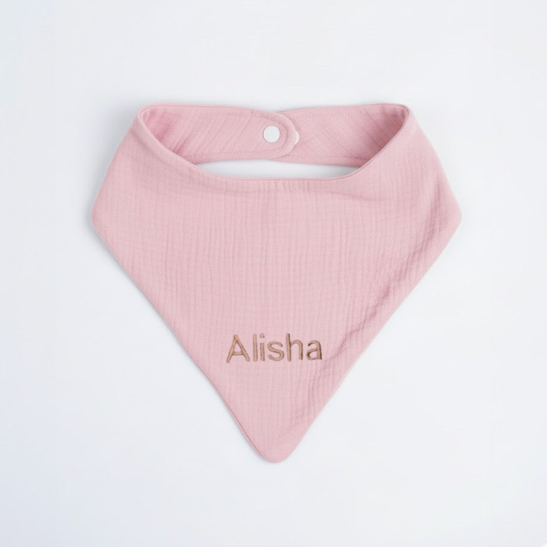 Products: Personalized Muslin Bib - Pink

