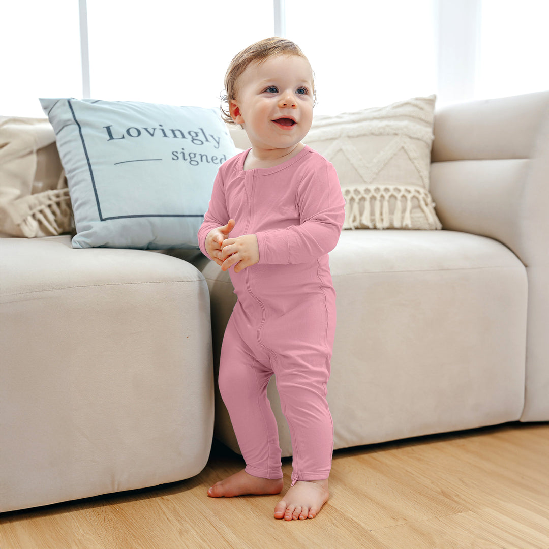 Baby in Bamboo Long Sleeve Bodysuit Pink