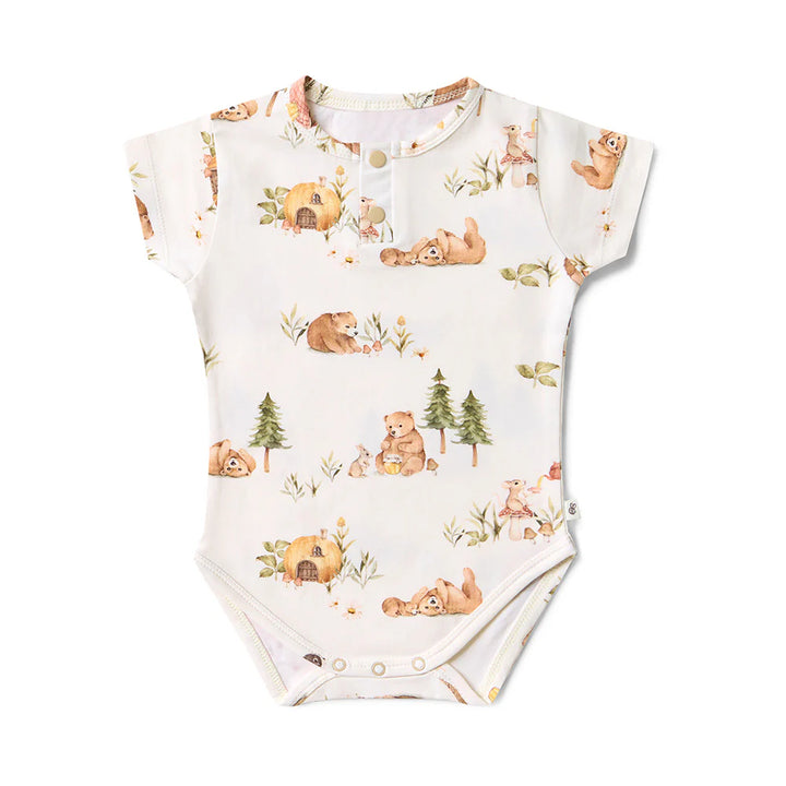 Snuggle Hunny Bears Short Sleeve Organic Bodysuit