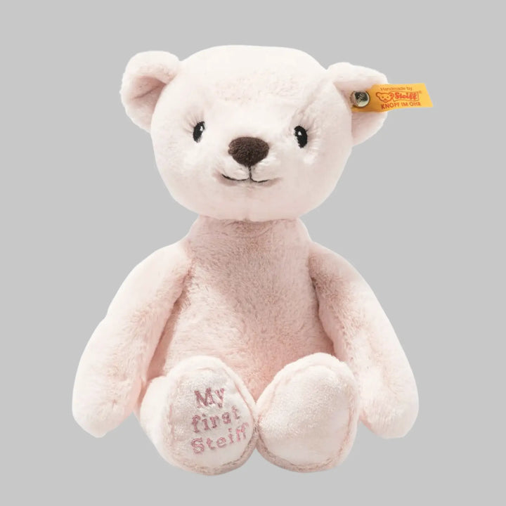 My First Steiff Teddy Bear in Pink with Embroidered Paw Detail
