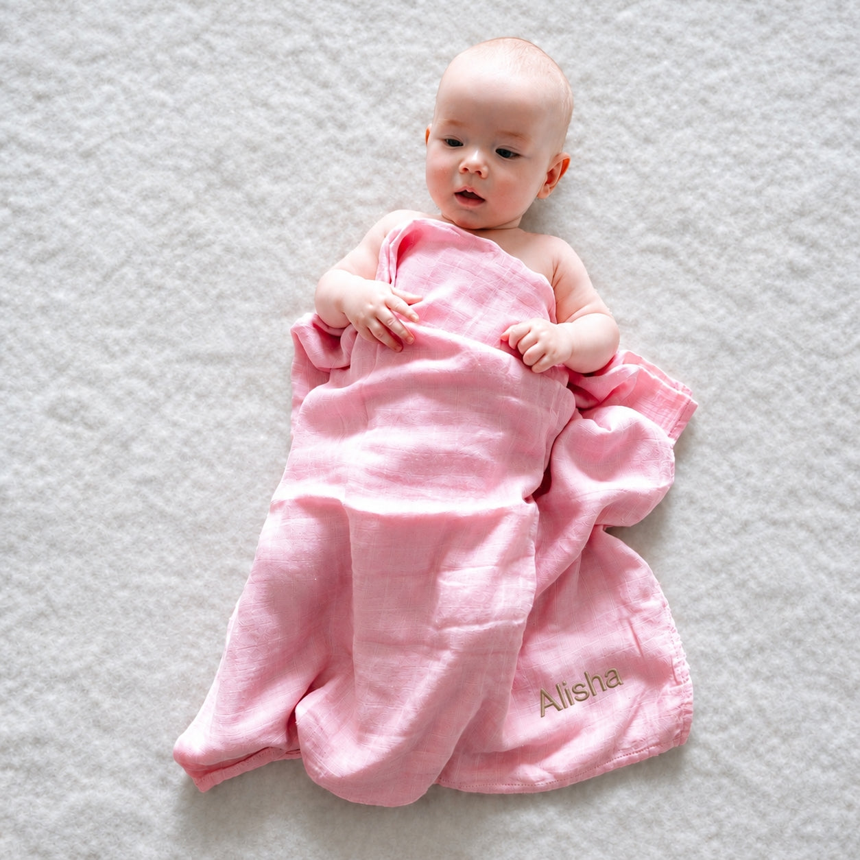 Bamboo Muslin Swaddle - Pink – Lovingly Signed AE