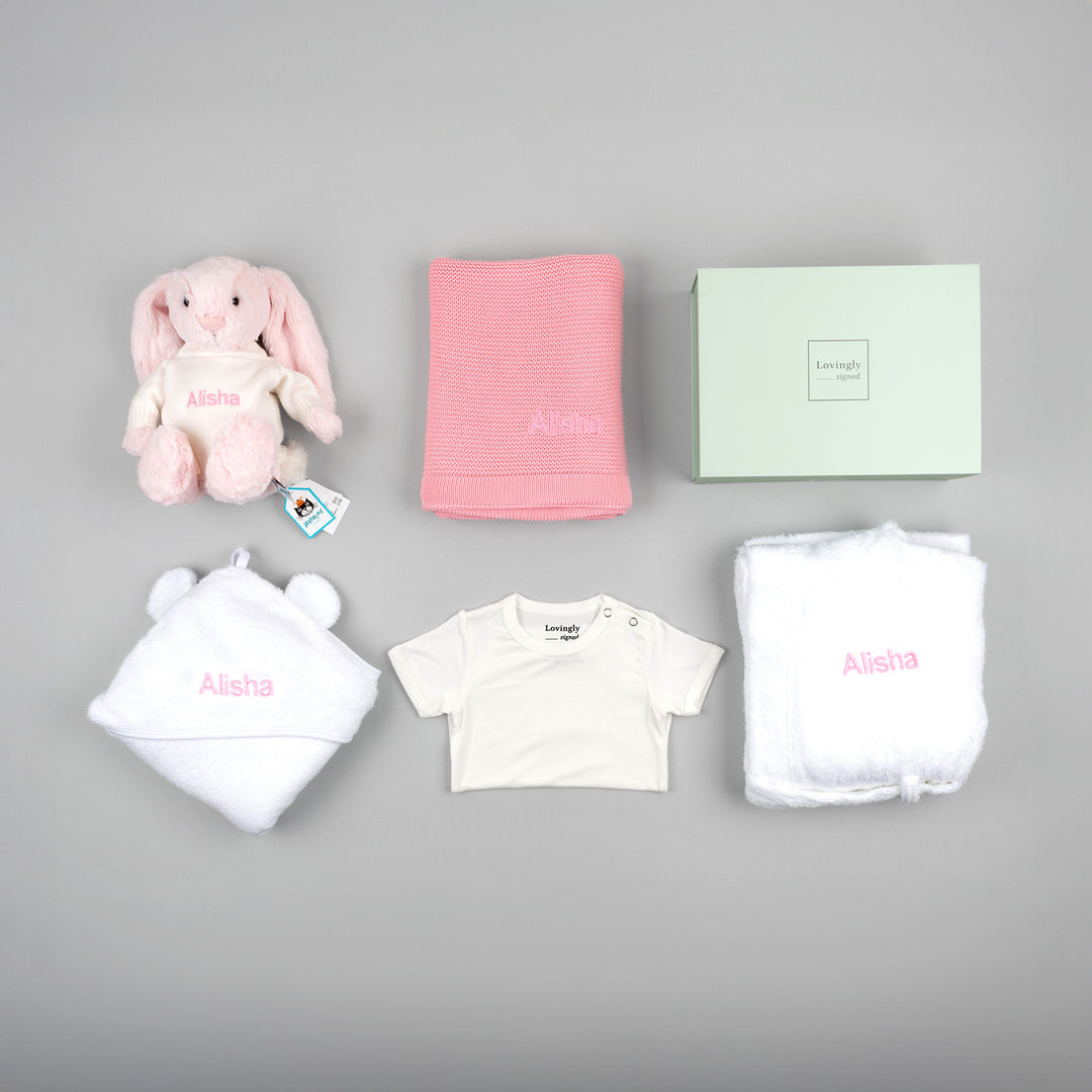 Personalised Super Luxe Baby Girl Gift Hamper