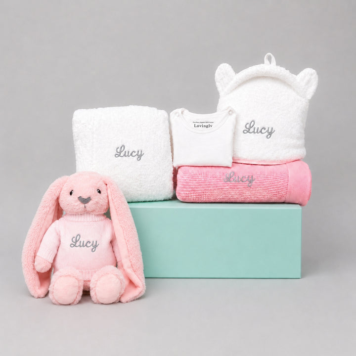 Personalised Super Luxe Baby Girl Gift Hamper