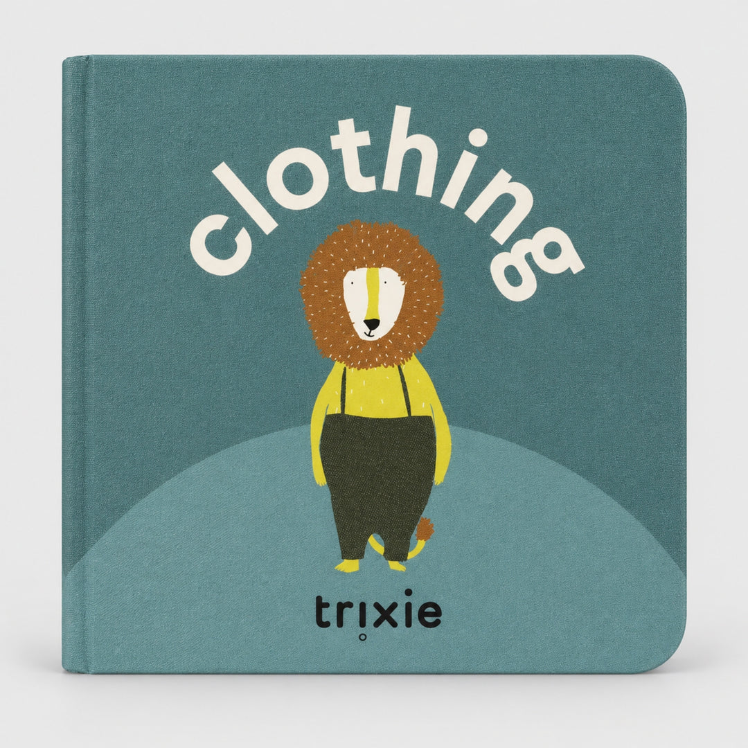 Trixie Clothing board book with lion cover, first words learning book for toddlers UAE