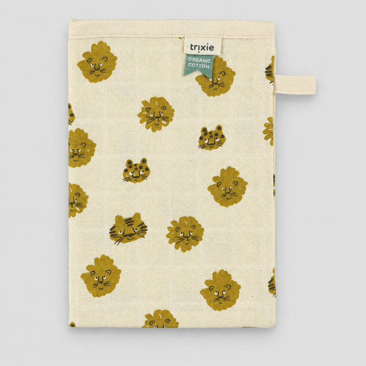 Trixie organic cotton muslin cloth with lion and tiger print, baby essential UAE