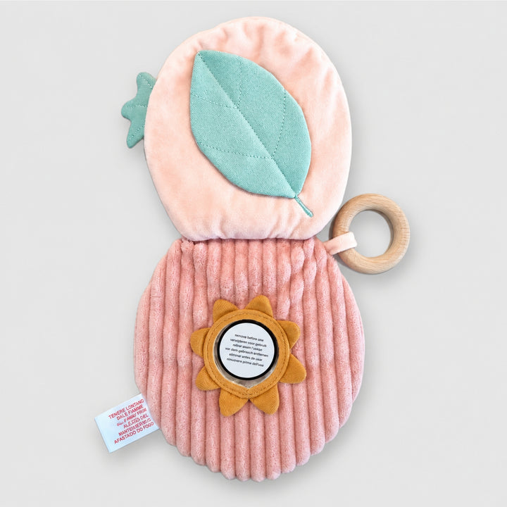 Open Trixie Rabbit sensory activity book with textured leaf and baby mirror, UAE